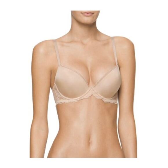 Calvin Klein Seductive Comfort Lace Demi Lift Convertible Bra 36C Bare - Picture 5 of 6